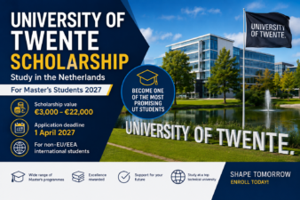 University of Twente Scholarship 2027: Up to €22,000 for International Master’s Students