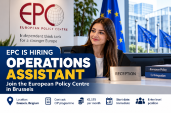 European Policy Centre Hiring Operations Assistant in Brussels: Entry-Level Opportunity with €1,175 Monthly Compensation